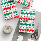 Christmas Boughs of Holly Chevron Wrapping Papers | Holiday Gift Wrapping Paper Roll
