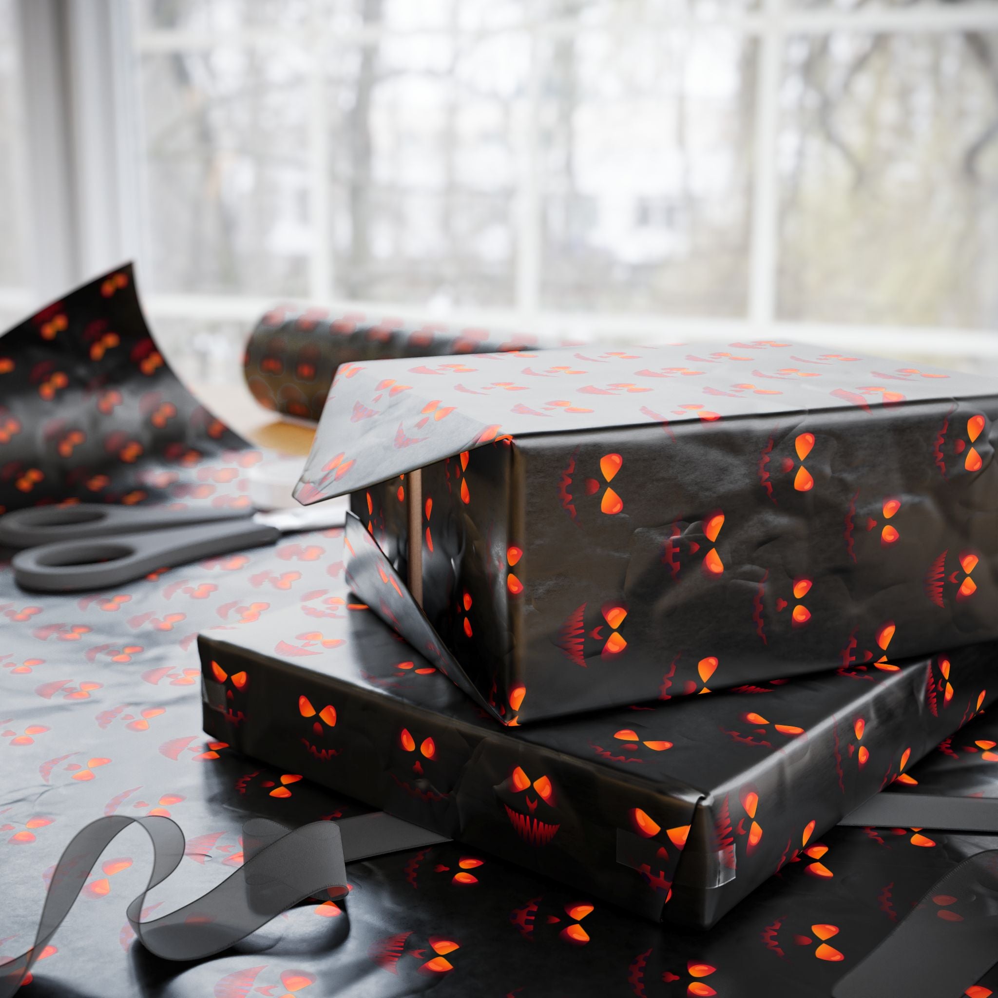 Halloween Evil Jack Wrapping Paper | Holiday Gift Wrapping Paper Roll