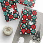 Christmas Checkered Santa Wrapping Paper | Holiday Gift Wrapping Paper Roll