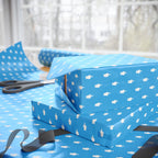 NSFW Friendly Hello Middle Finger on Sky Blue Wrapping Paper - Holiday Gift Wrapping Paper Roll