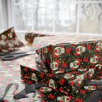 Day of the Dead Red Roses Wrapping Paper | Holiday Gift Wrapping Paper Roll