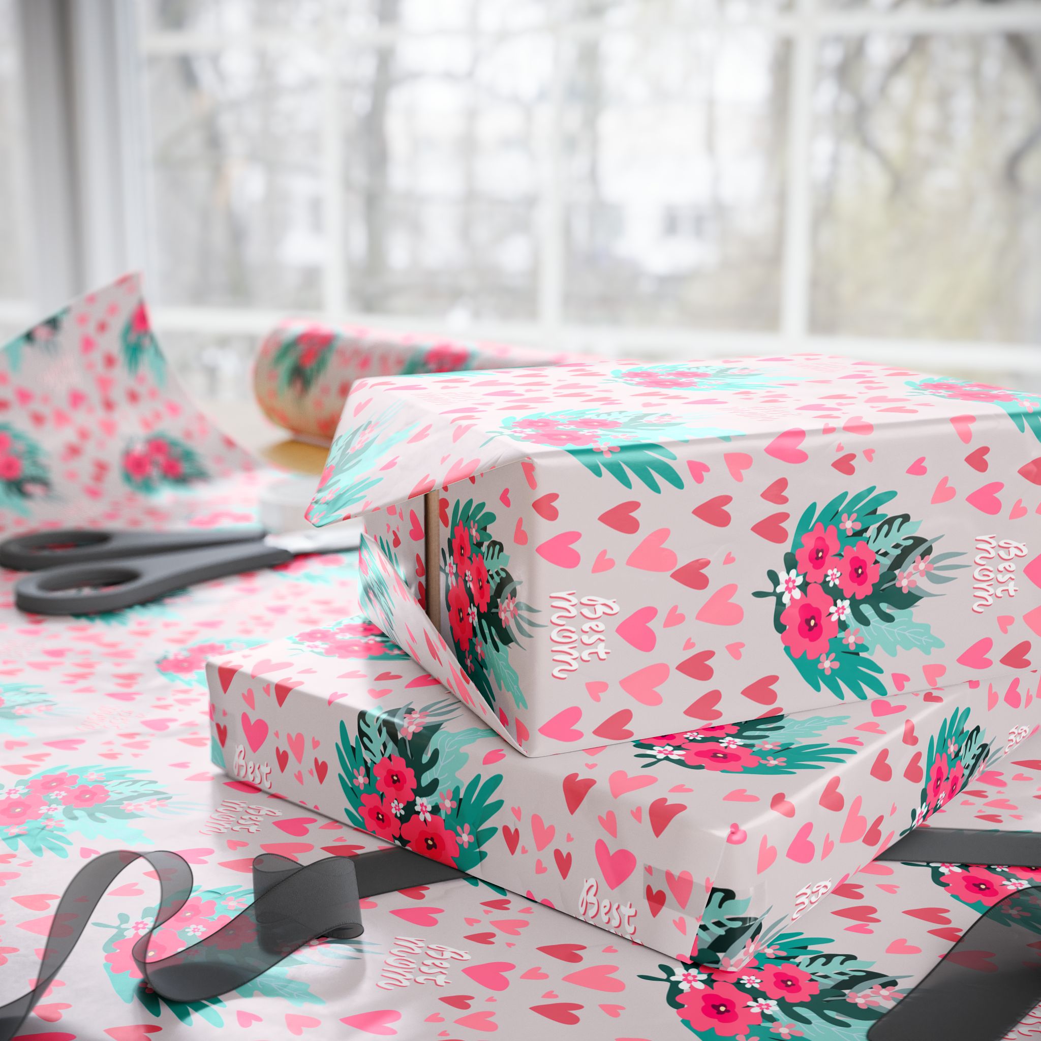 Mother's Day Best Mothers Bouquet Wrapping Paper - Holiday Gift Wrapping Paper Roll