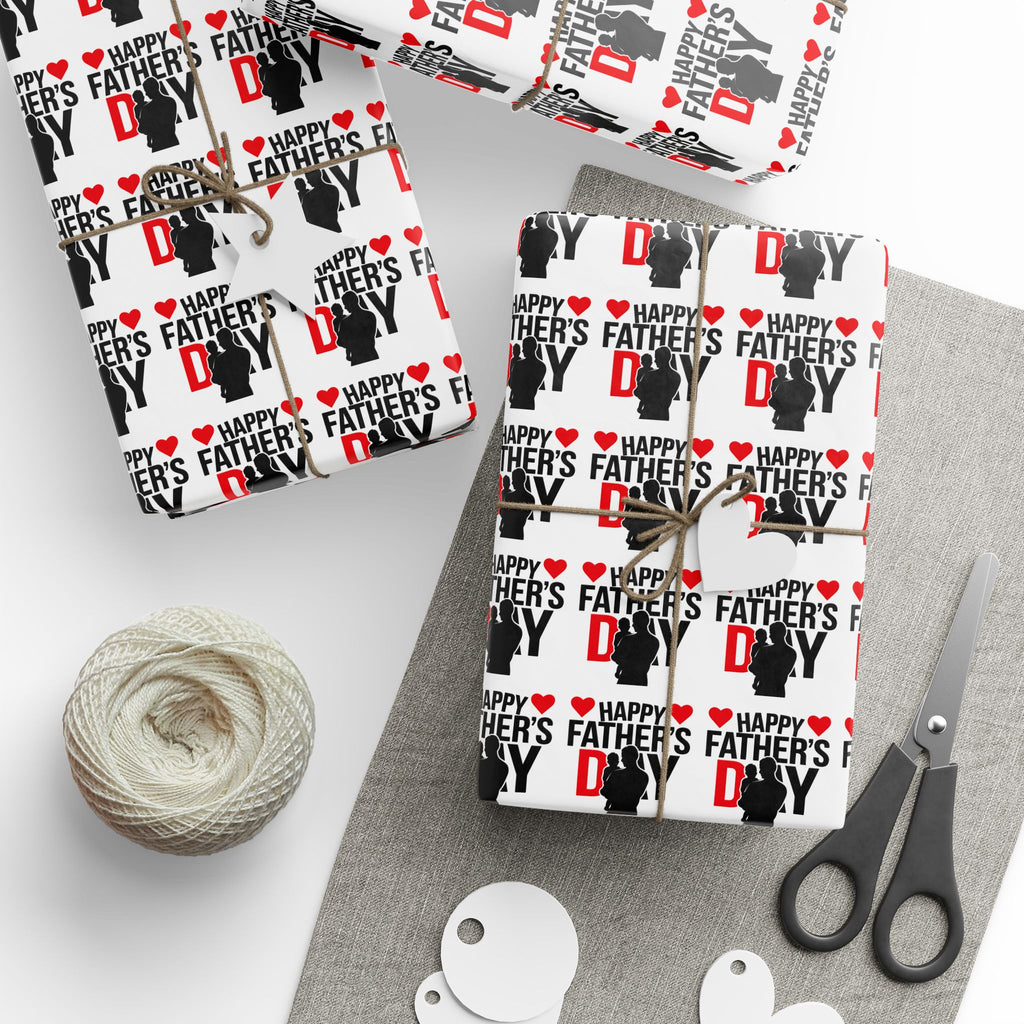 Father's Day Silhouette Wrapping Paper - Holiday Gift Wrapping Paper Roll