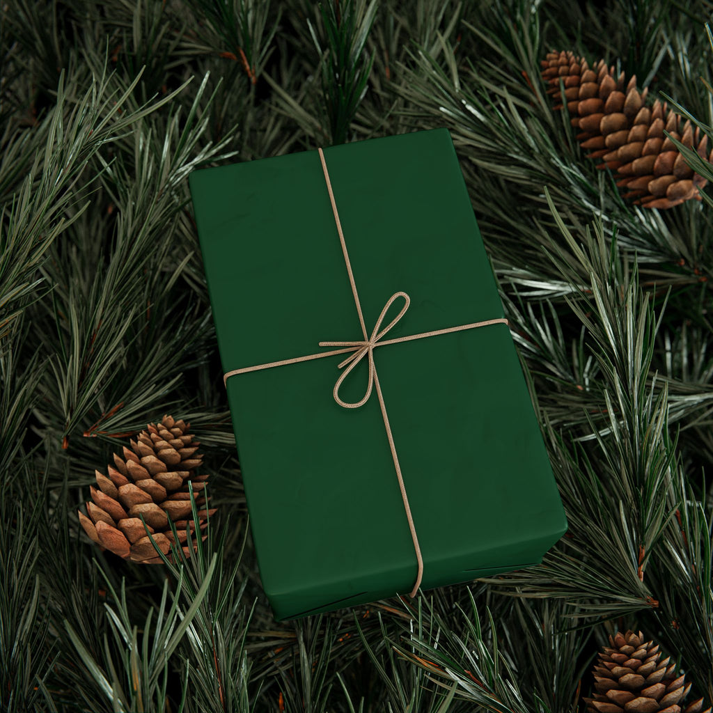 Solid Forest Green Wrapping Paper - Holiday Gift Wrapping Paper Roll