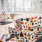 Halloween Black Cat Collage on White Wrapping Paper | Holiday Gift Wrapping Paper Roll