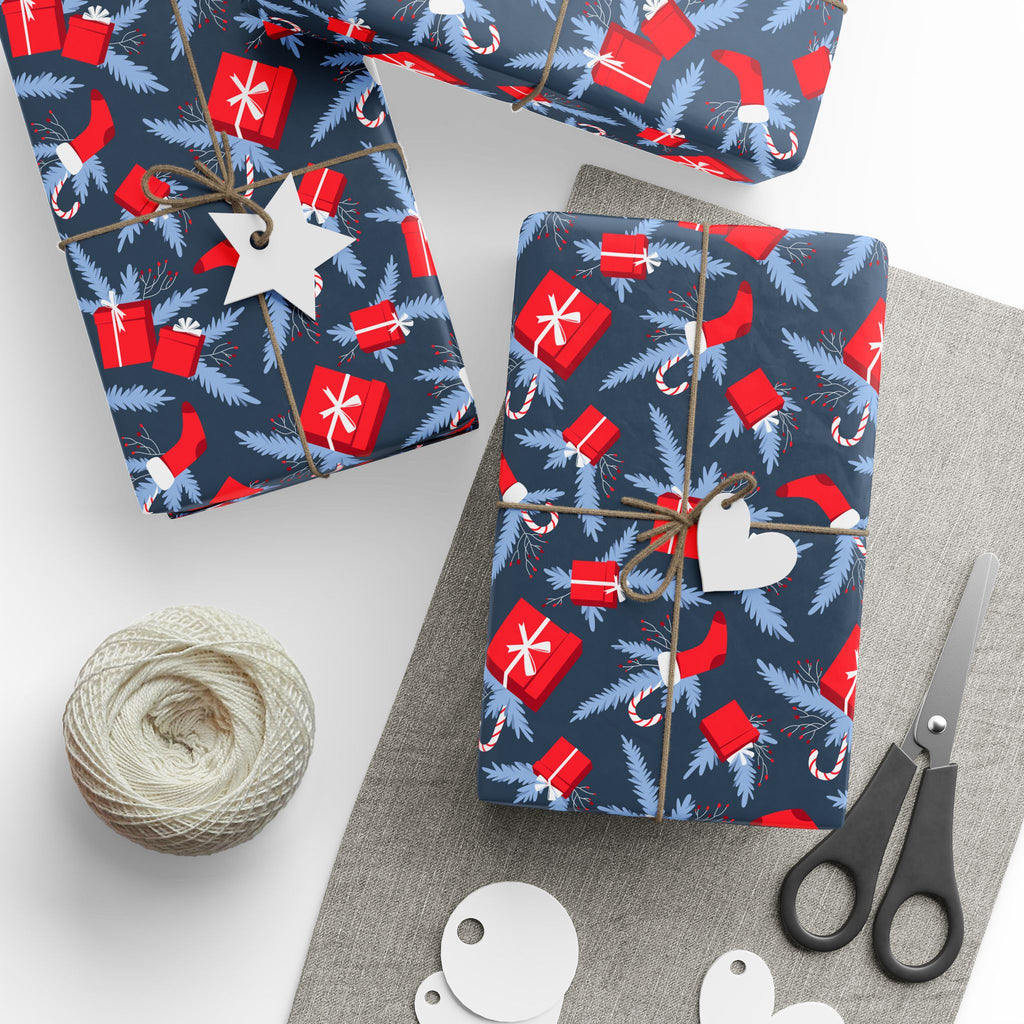 Christmas Blue Spruce Gifts Wrapping Paper | Holiday Gift Wrapping Paper