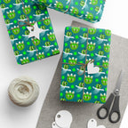 Halloween Green Candy Corn Wrapping Paper | Holiday Gift Wrapping Paper Roll