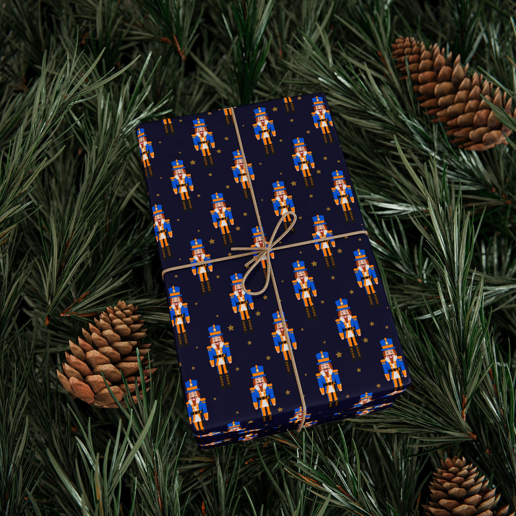 Christmas Blue Nutcracker Wrapping Paper | Holiday Gift Wrapping Paper