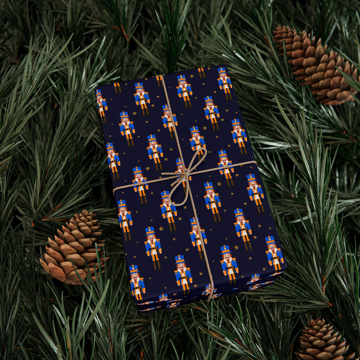 Christmas Blue Nutcracker Wrapping Paper | Holiday Gift Wrapping Paper
