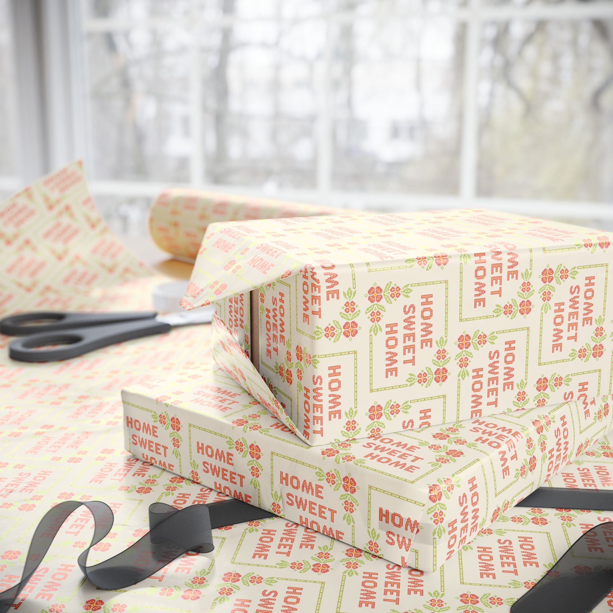 House Warming Wrapping Paper Design 001 - Holiday Gift Wrapping Paper Roll