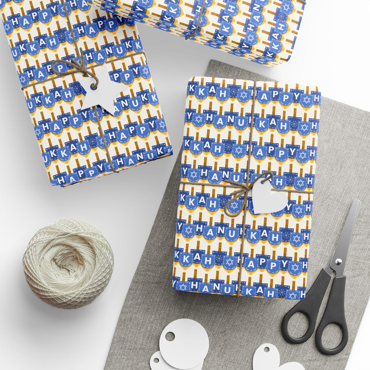 Hanukkah Celebration Banner Wrapping Paper | Holiday Gift Wrapping Paper Roll