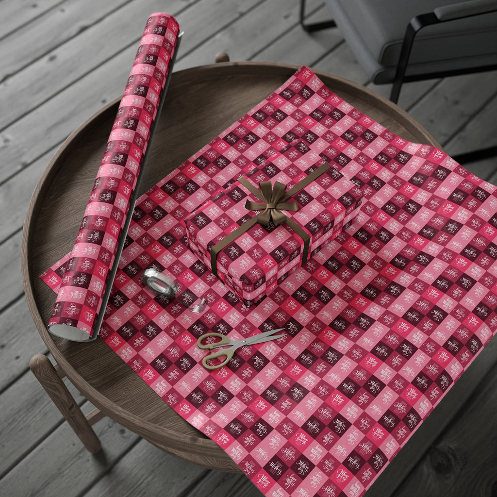 Mother's Day Patchwork Reds Wrapping Paper - Holiday Gift Wrapping Paper Roll