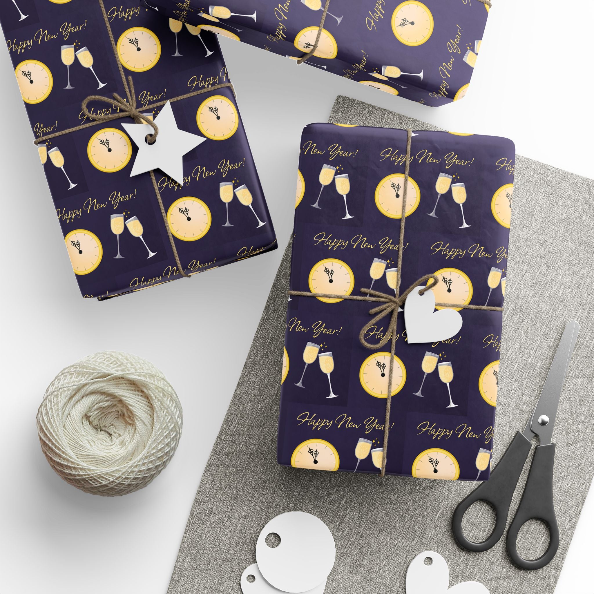 New Year's Midnight Toast Wrapping Paper - Holiday Gift Wrapping Paper Roll