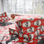 Day of the Dead Red Floral Sugar Skulls Wrapping Paper | Holiday Gift Wrapping Paper Roll