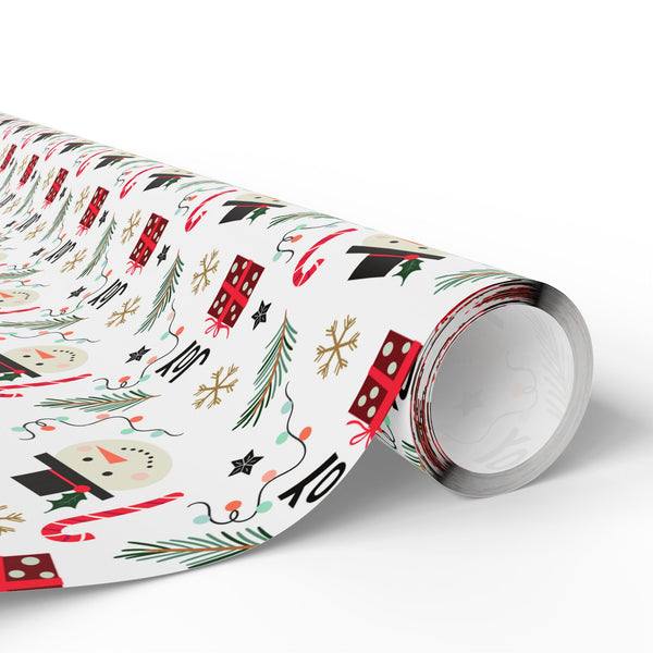 Christmas Snowman Joy Wrapping Paper | Holiday Gift Wrapping Paper Roll