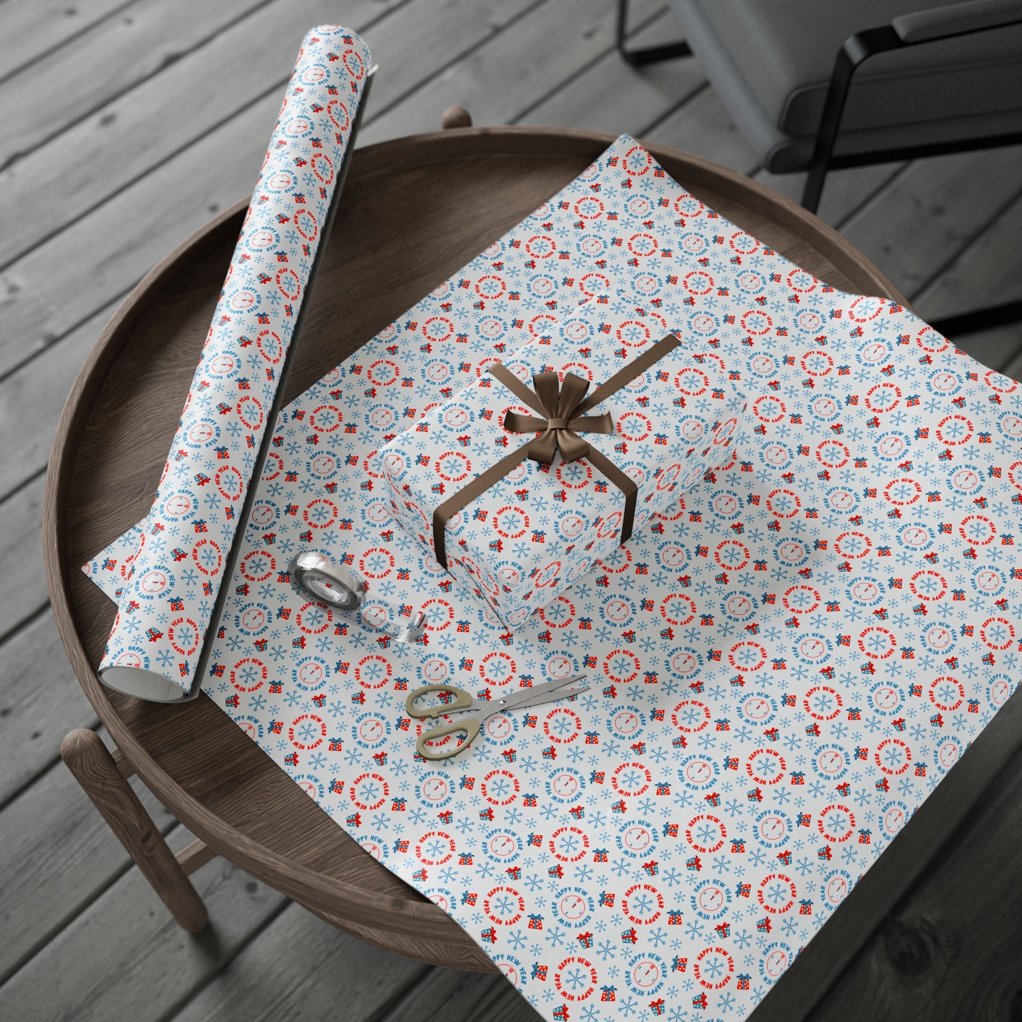 New Year's Countdown Wrapping Paper - Holiday Gift Wrapping Paper Roll