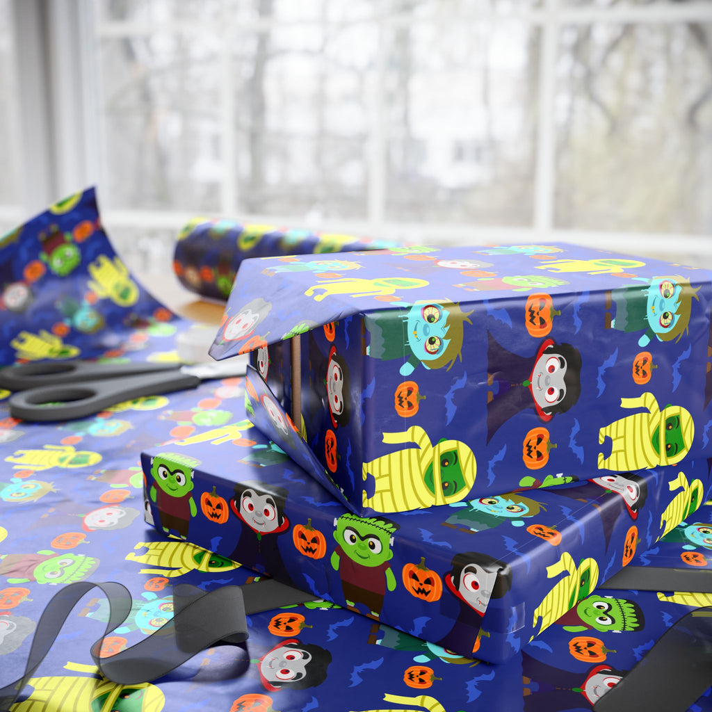 Halloween Monsters Row Wrapping Paper | Holiday Gift Wrapping Paper