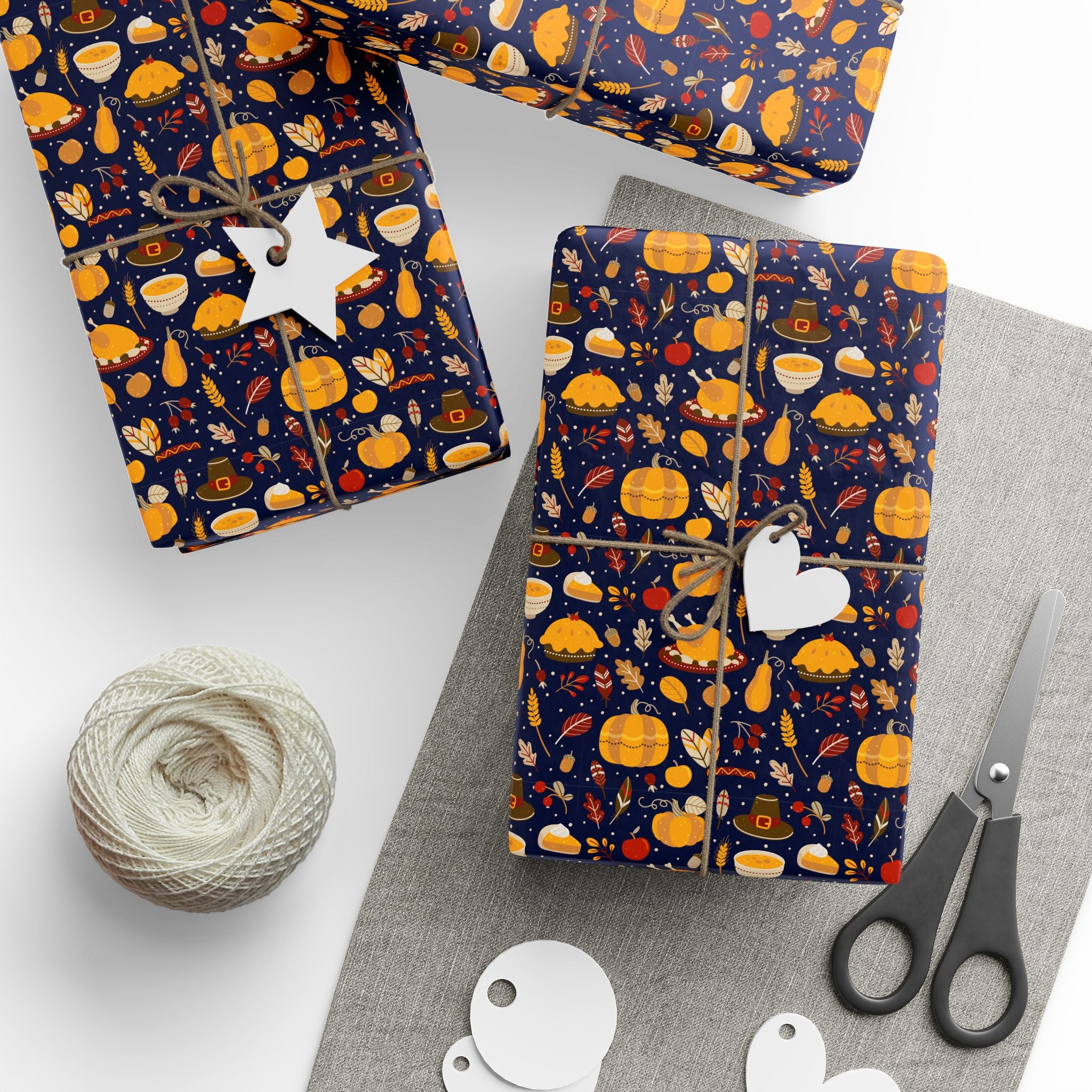 Thanksgiving Dinner Time Wrapping Paper | Holiday Gift Wrapping Paper Roll