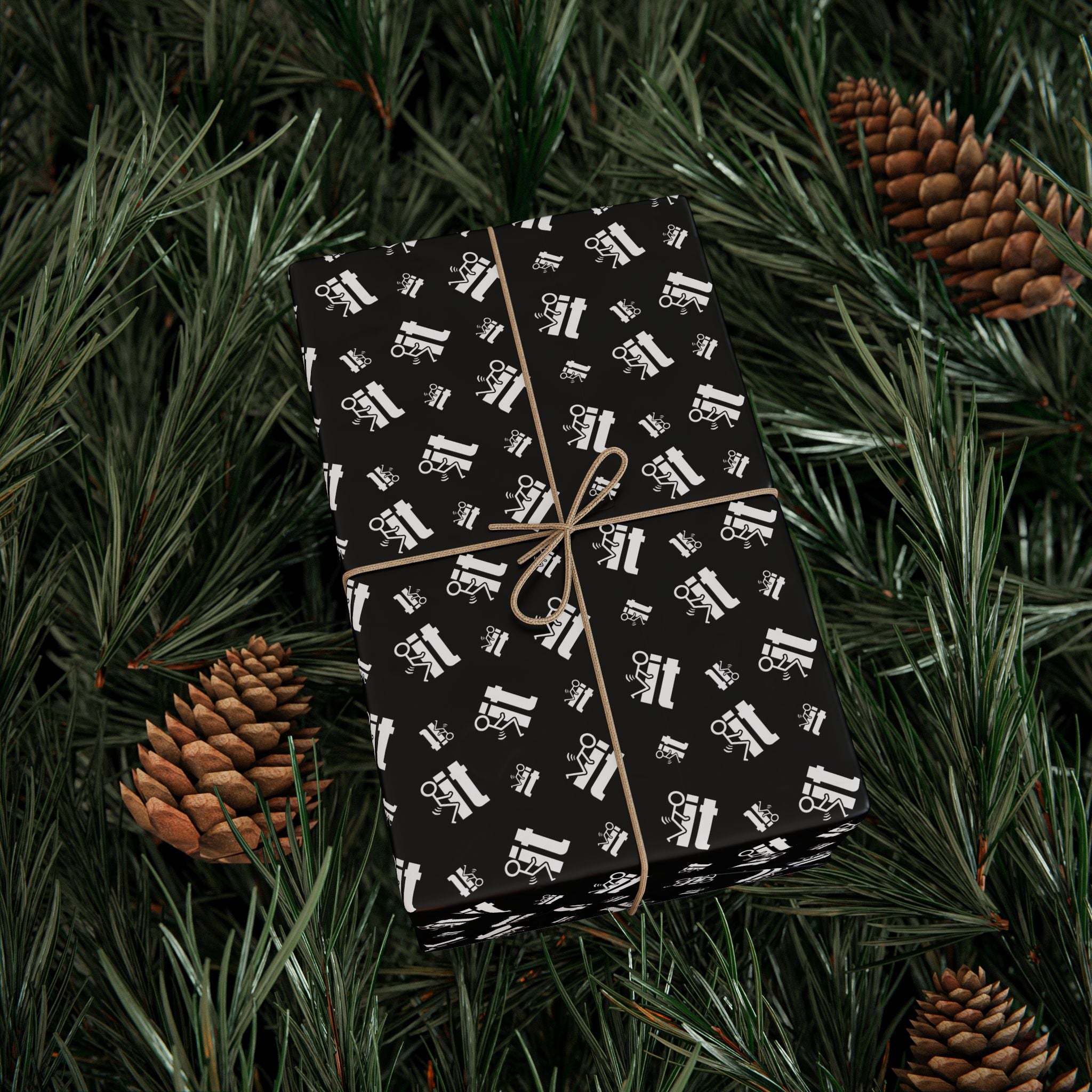 NSFW "F#ck It" Meme on Black Wrapping Paper - Holiday Gift Wrapping Paper Roll