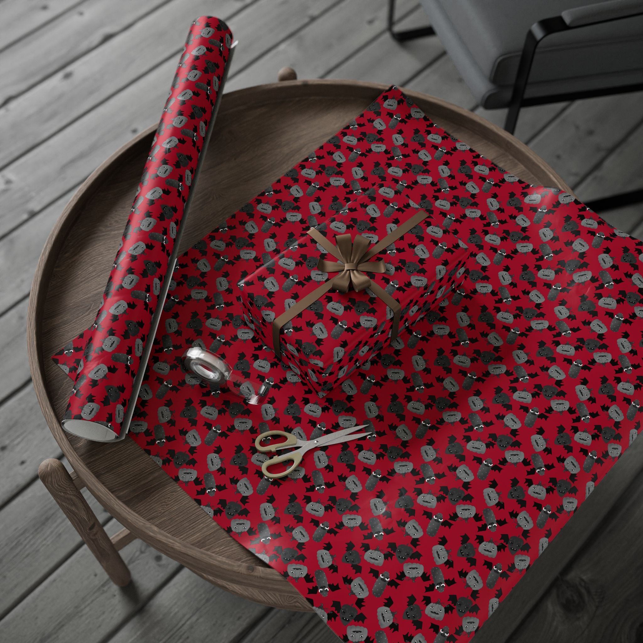Halloween Vampire Veggies Wrapping Paper | Holiday Gift Wrapping Paper Roll