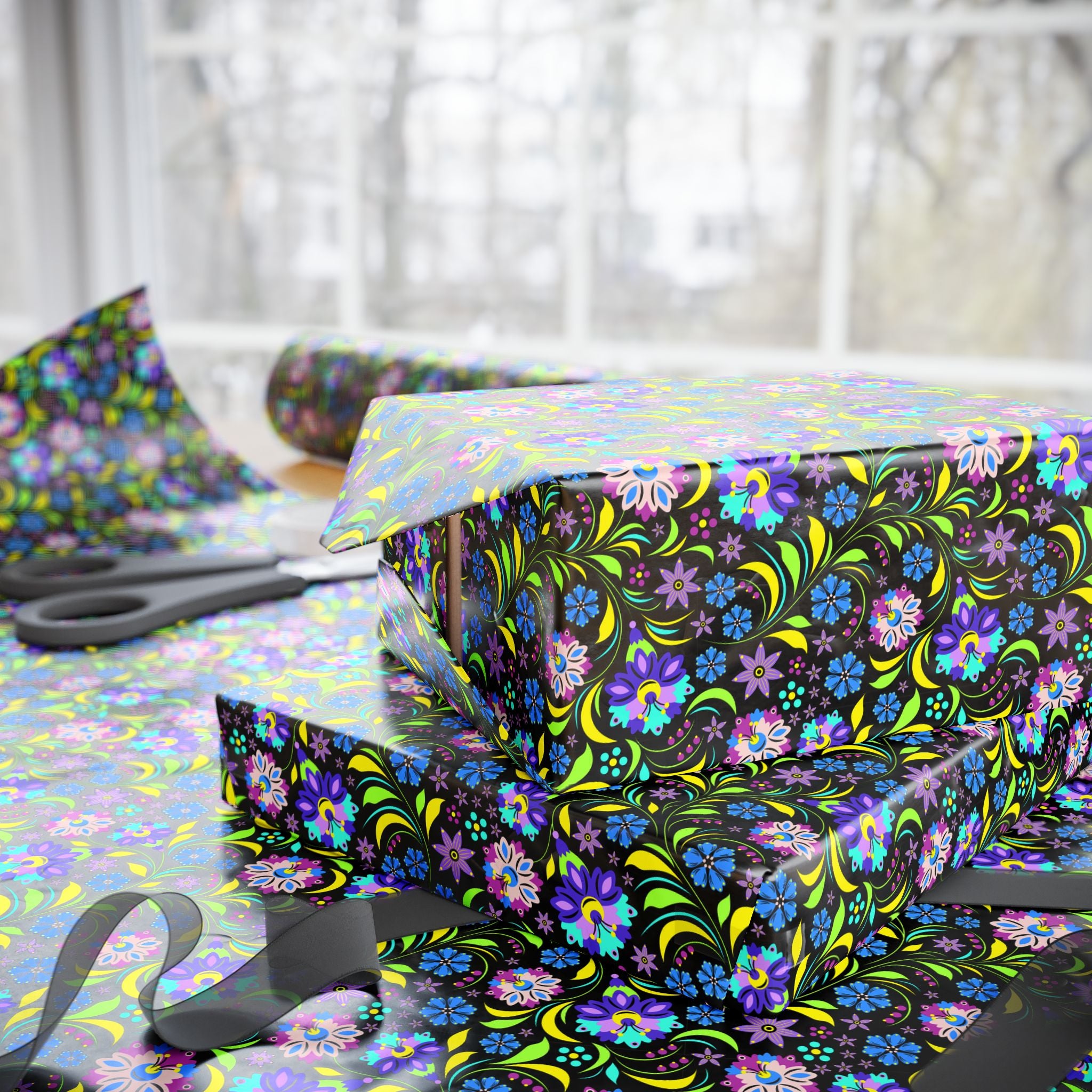 Floral Design 008 Wrapping Paper - Holiday Gift Wrapping Paper Roll