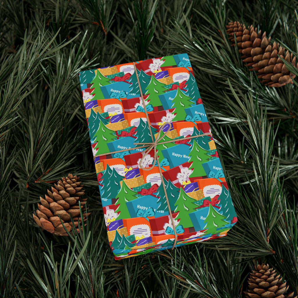 Christmas Stacks of Gifts Wrapping Paper | Holiday Gift Wrapping Paper Roll