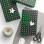 St Patrick's Day Clover on Black Wrapping Paper | Holiday Gift Wrapping Paper Roll