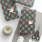 Day of the Dead Shaker Skulls Wrapping Paper | Holiday Gift Wrapping Paper Roll