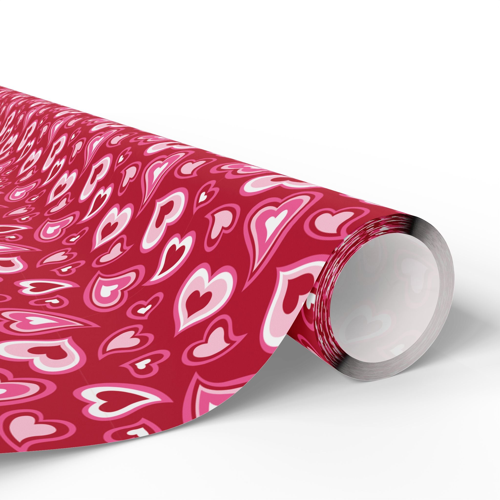 Valentine’s Day Psychedlic Hearts Wrapping Paper | Holiday Gift Wrapping Paper Roll