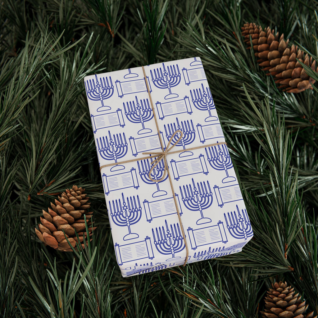 Hanukkah Sefer Torah Wrapping Paper | Holiday Gift Wrapping Paper Roll