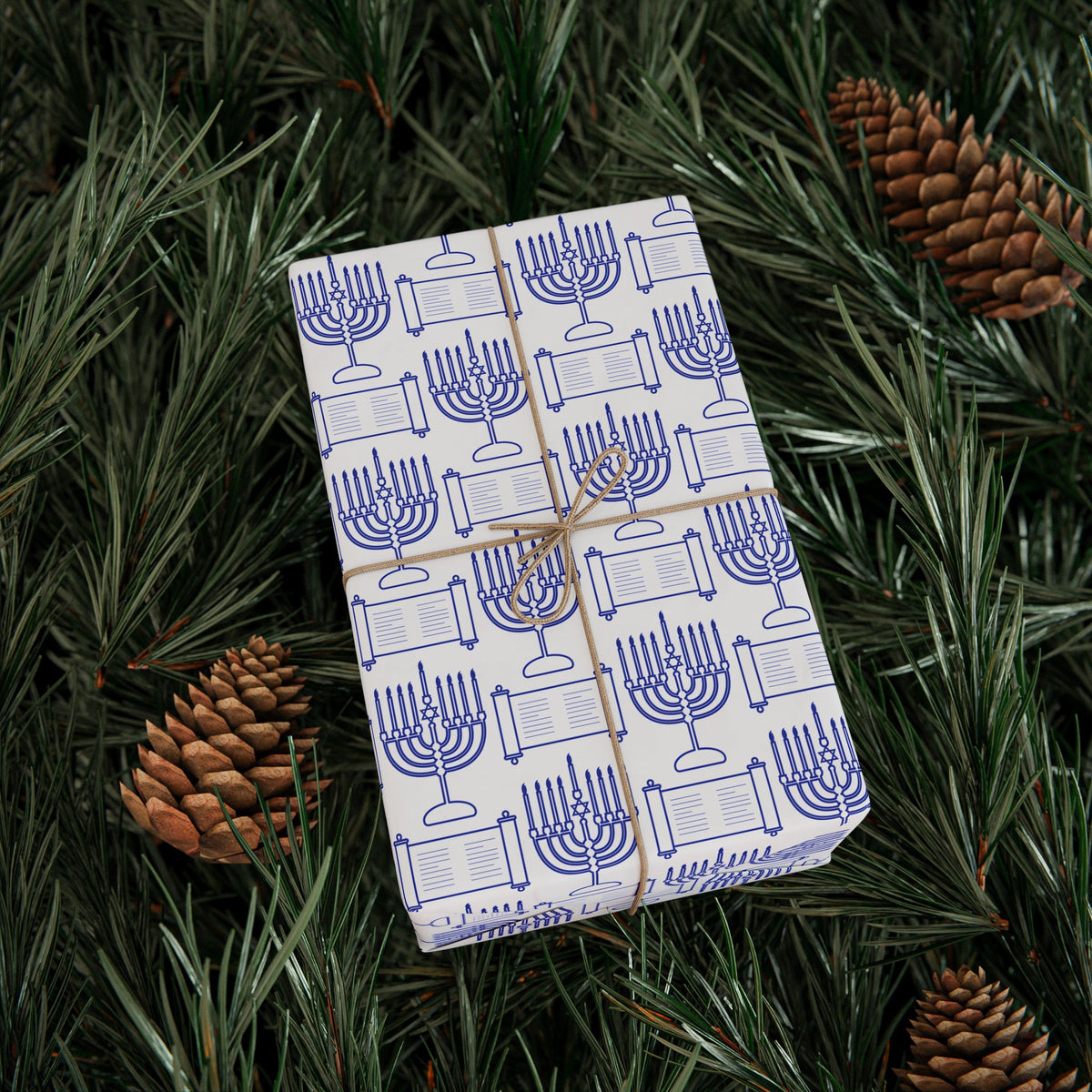 Hanukkah Sefer Torah Wrapping Paper | Holiday Gift Wrapping Paper Roll