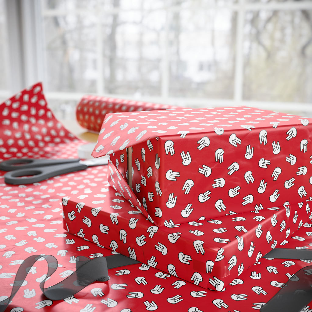 NSFW "The Shocker" on Red Wrapping Paper - Holiday Gift Wrapping Paper Roll