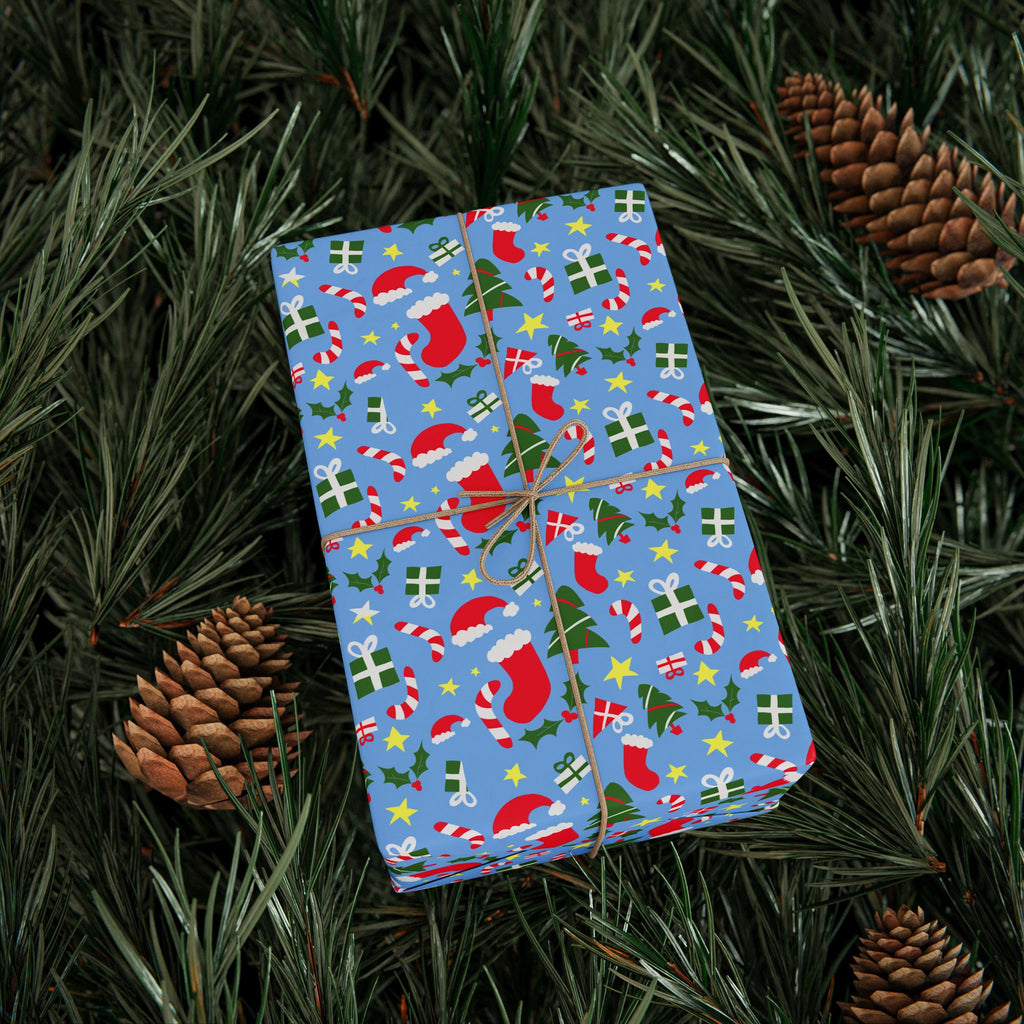 Christmas White Ribbon Wrapping Paper | Holiday Gift Wrapping Paper Roll