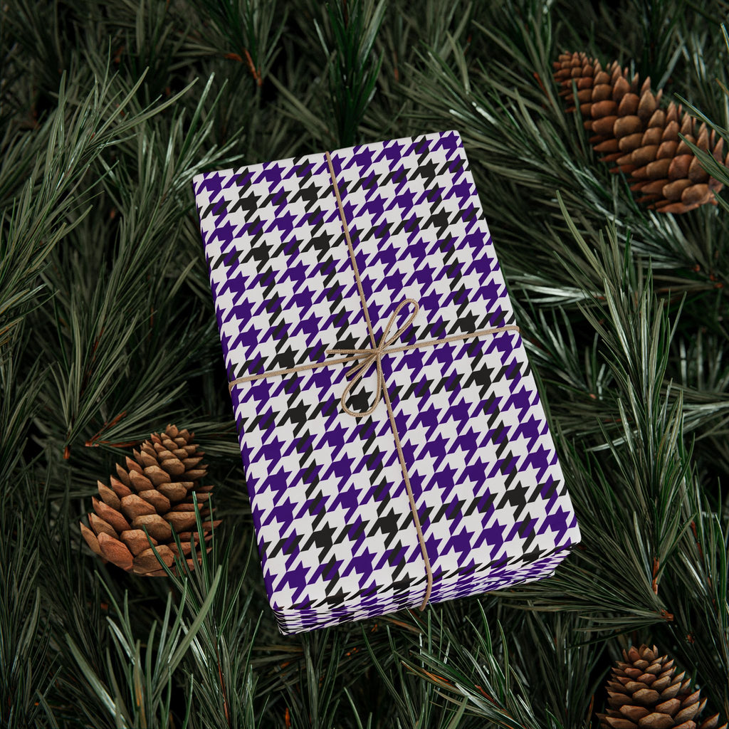 Houndstooth Wrapping Paper Design Purple 020 - Holiday Gift Wrapping Paper Roll