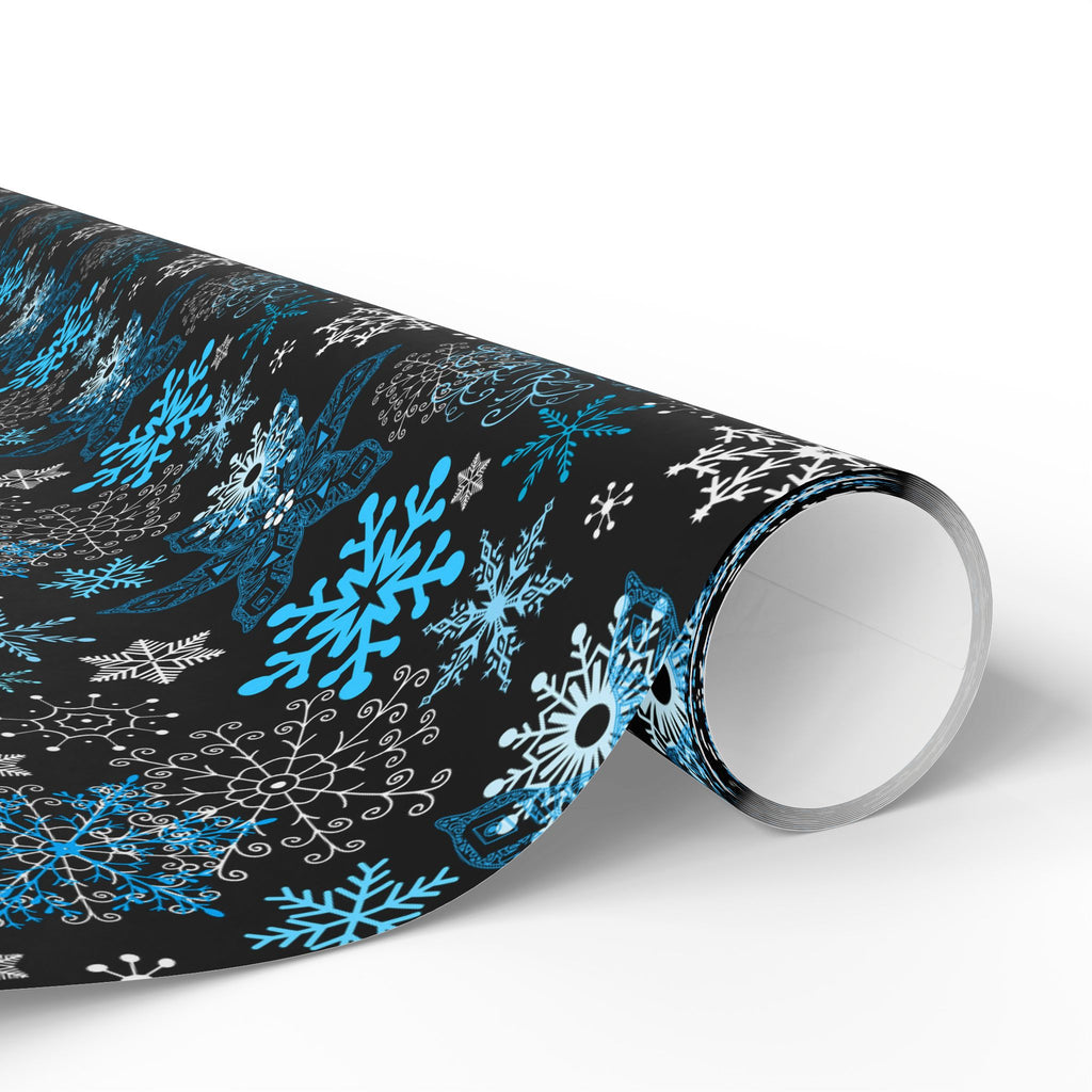Christmas Dark Snowfall Wrapping Paper | Holiday Gift Wrapping Paper Roll