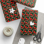 Christmas Red Gift Candies Wrapping Paper | Holiday Gift Wrapping Paper Roll