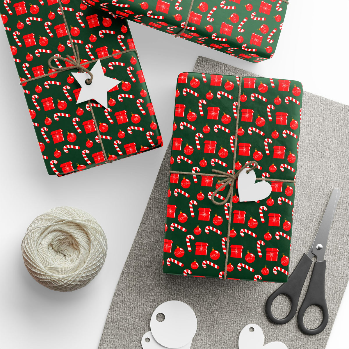Christmas Red Gift Candies Wrapping Paper | Holiday Gift Wrapping Paper Roll