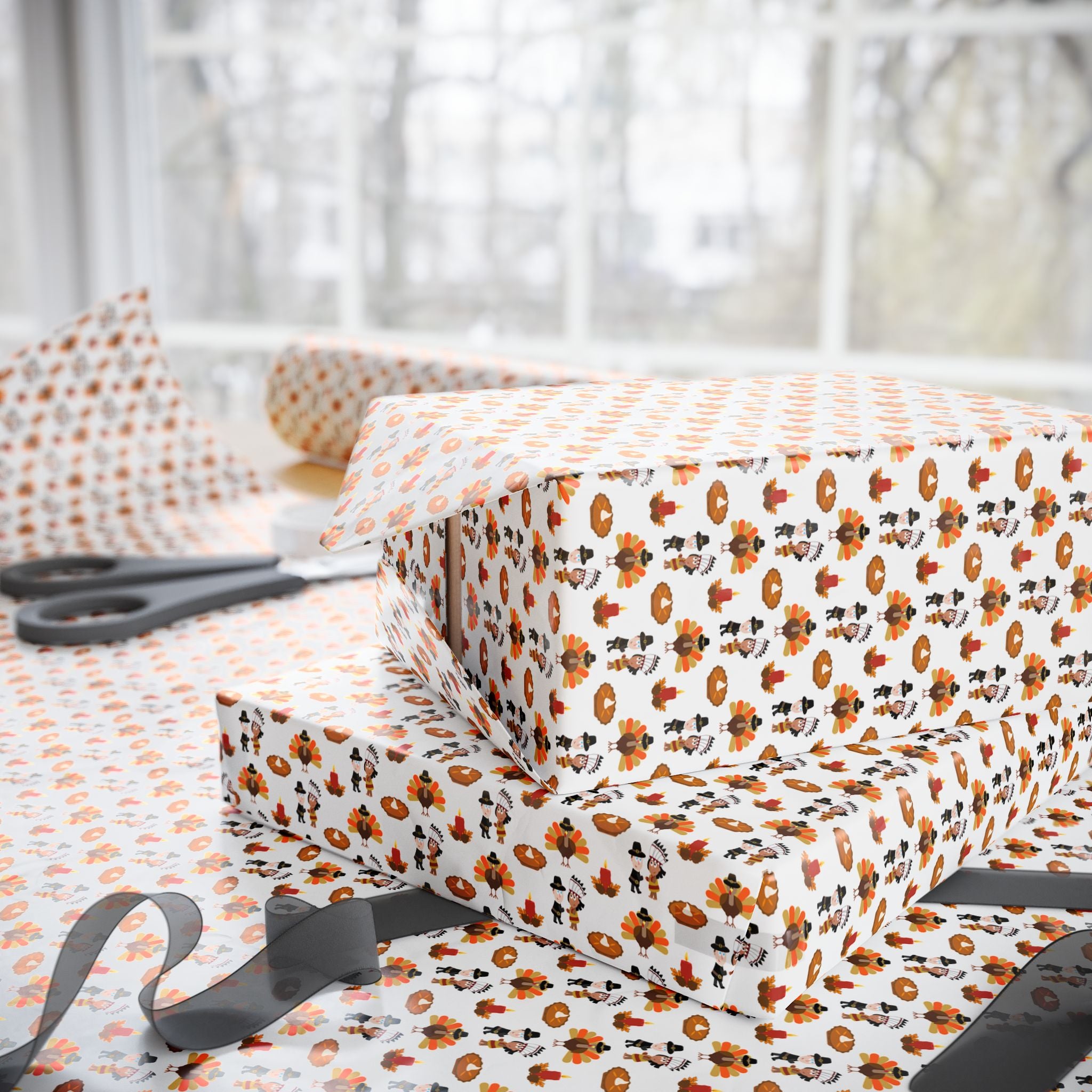 Thanksgiving First Feast Wrapping Paper | Holiday Gift Wrapping Paper Roll