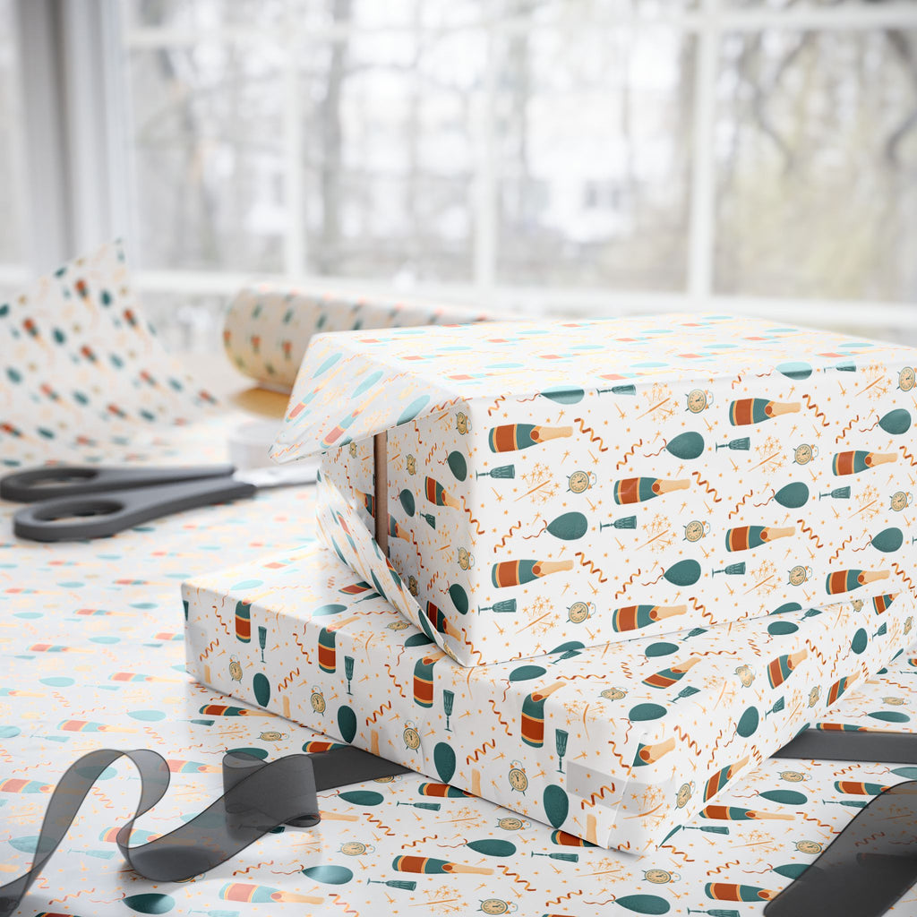 New Year's Traditions Wrapping Paper - Holiday Gift Wrapping Paper Roll