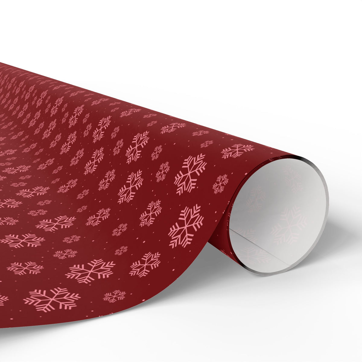 Christmas Dark Red Snowflakes Wrapping Paper | Holiday Gift Wrapping Paper Roll