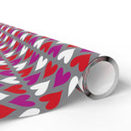 Valentine’s Day Grey TriColor Crush Wrapping Paper | Holiday Gift Wrapping Paper Roll