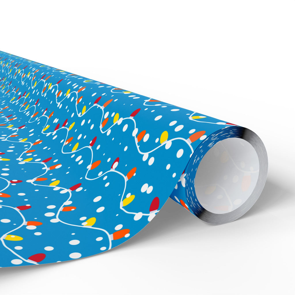 Christmas Snowy Lights Wrapping Paper | Holiday Gift Wrapping Paper Roll