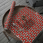 Day of the Dead Red Floral Sugar Skulls Wrapping Paper | Holiday Gift Wrapping Paper Roll