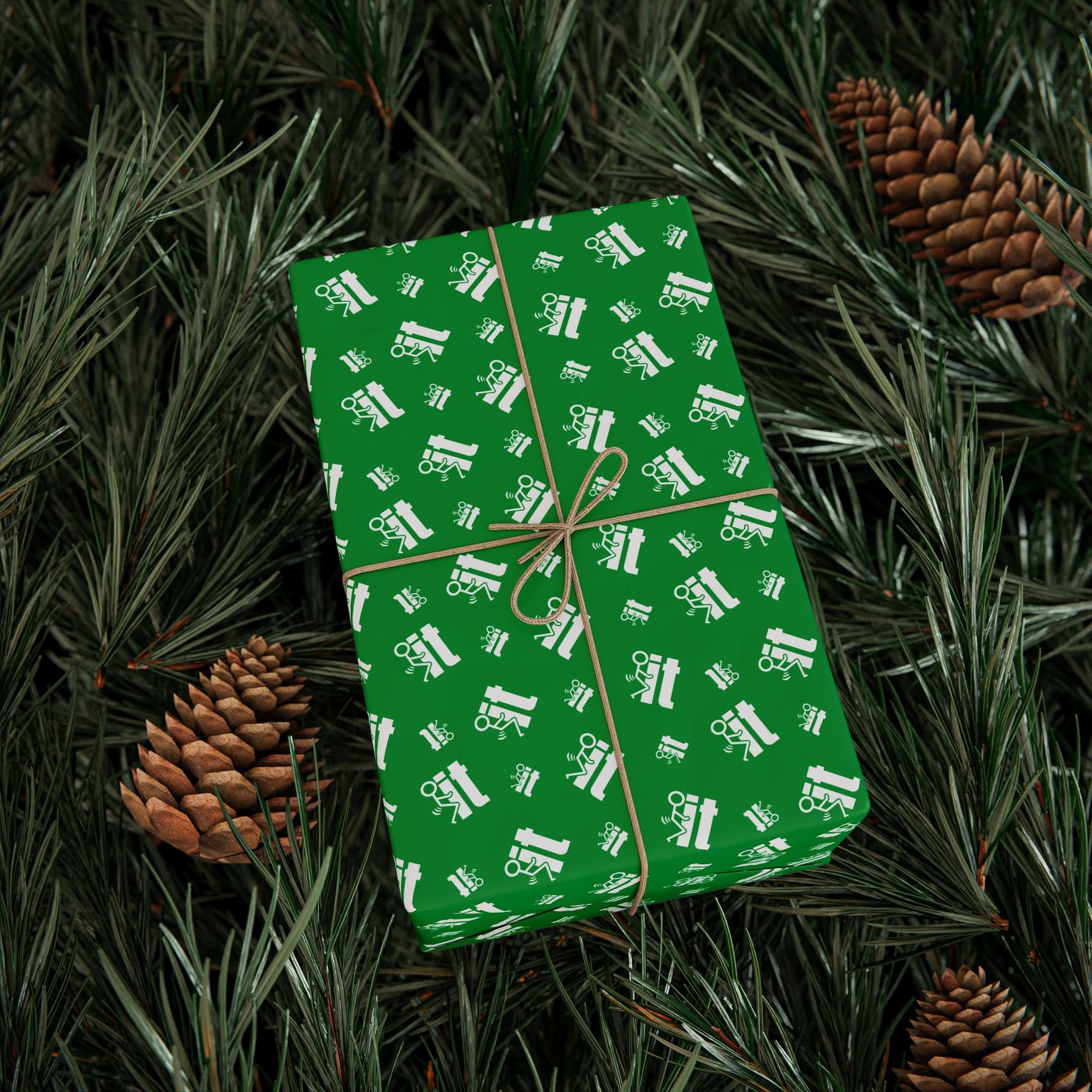 NSFW "F#ck It" Meme on Green Wrapping Paper - Holiday Gift Wrapping Paper Roll