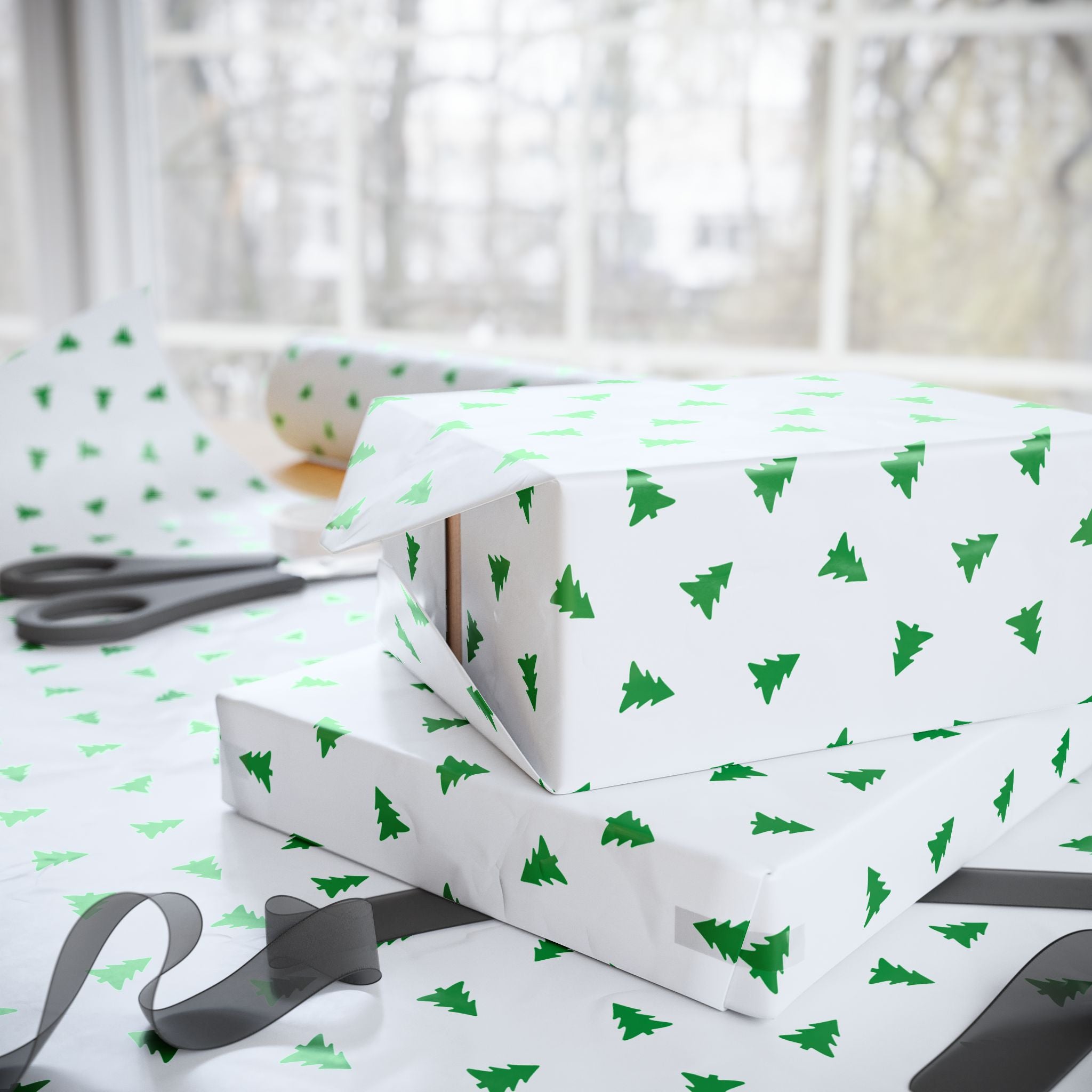 Christmas Tiny Pines Wrapping Paper | Holiday Gift Wrapping Paper Roll