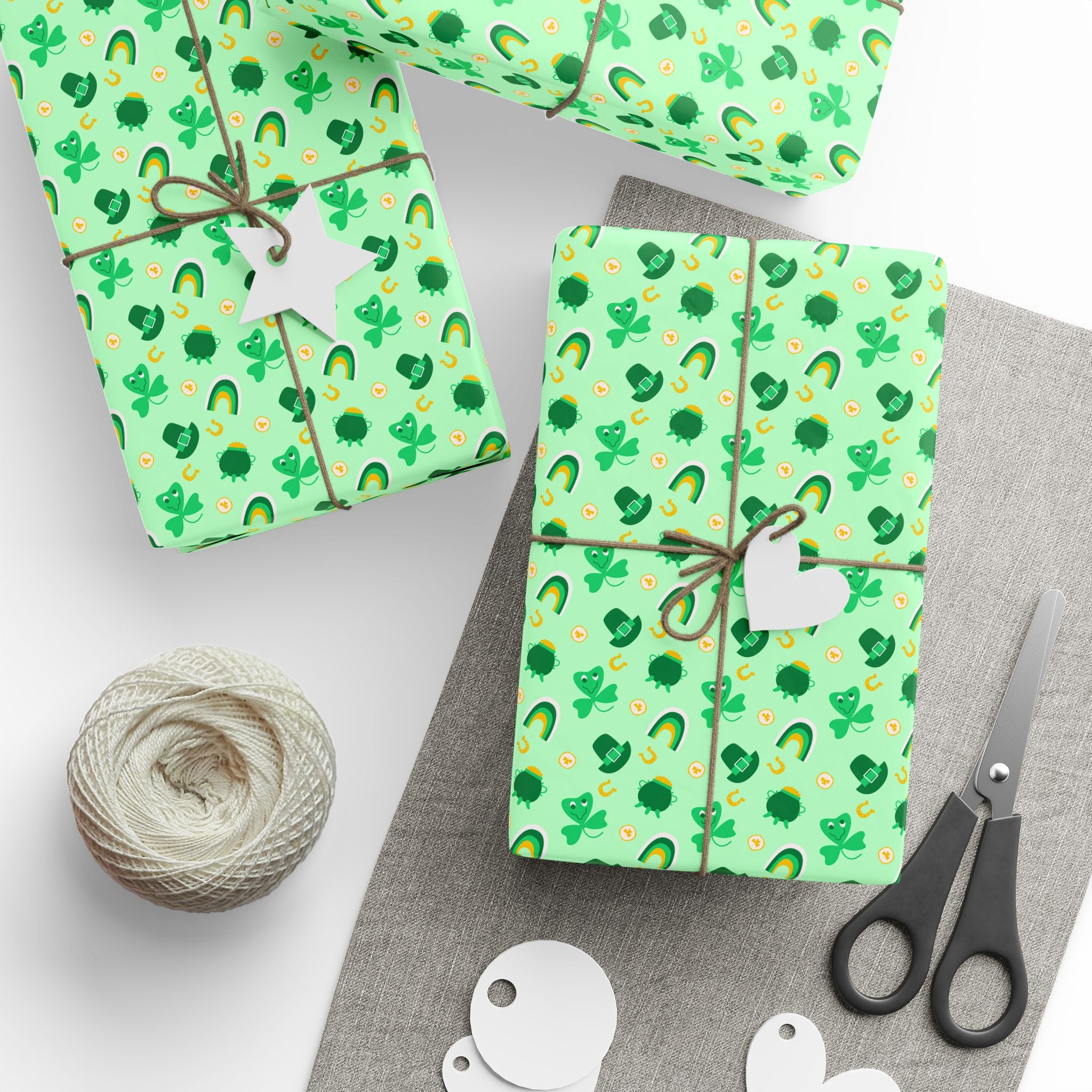St Patrick's Day Crazy Clover Clover Wrapping Paper | Holiday Gift Wrapping Paper Roll