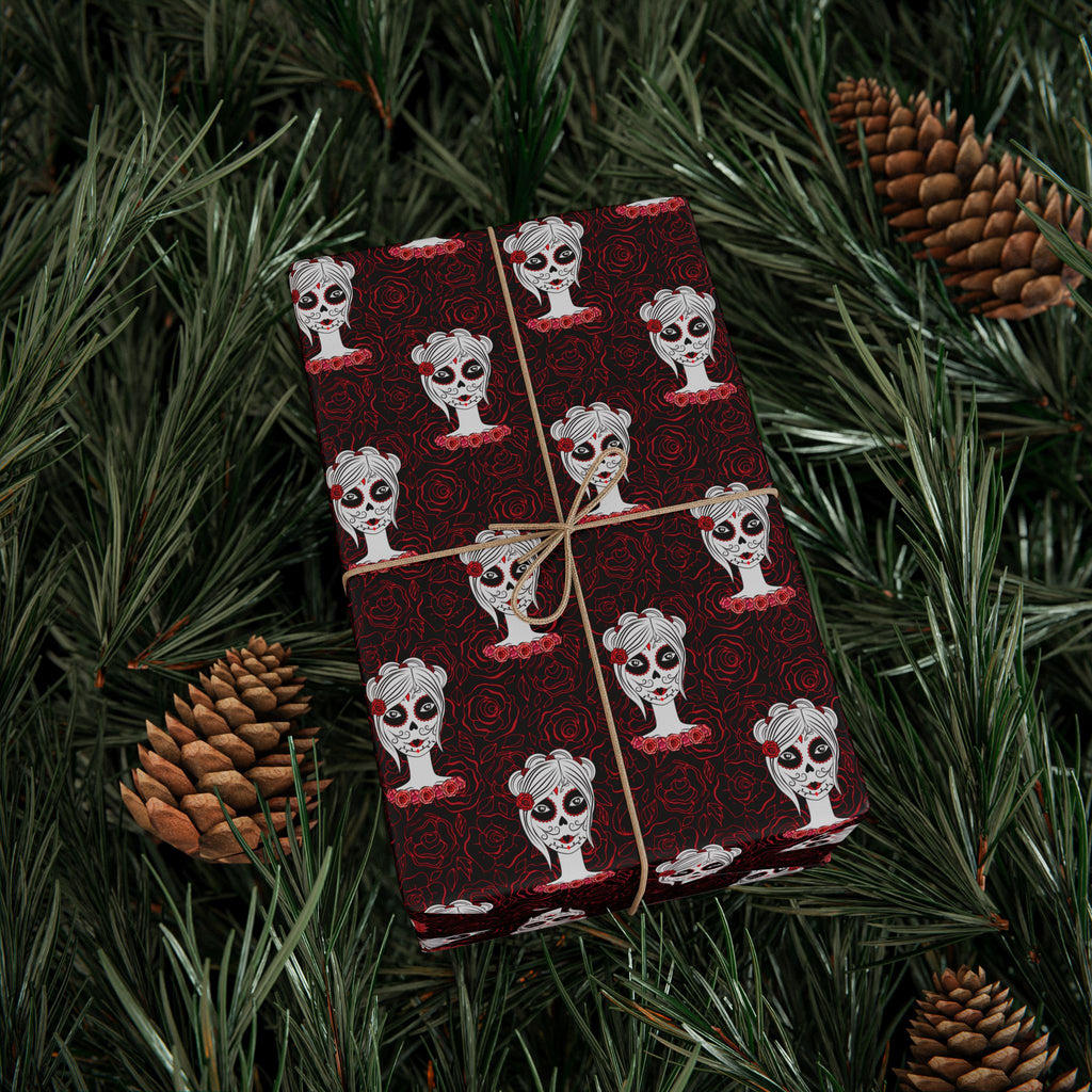 Day of the Dead La Catrina Wrapping Paper | Holiday Gift Wrapping Paper Roll