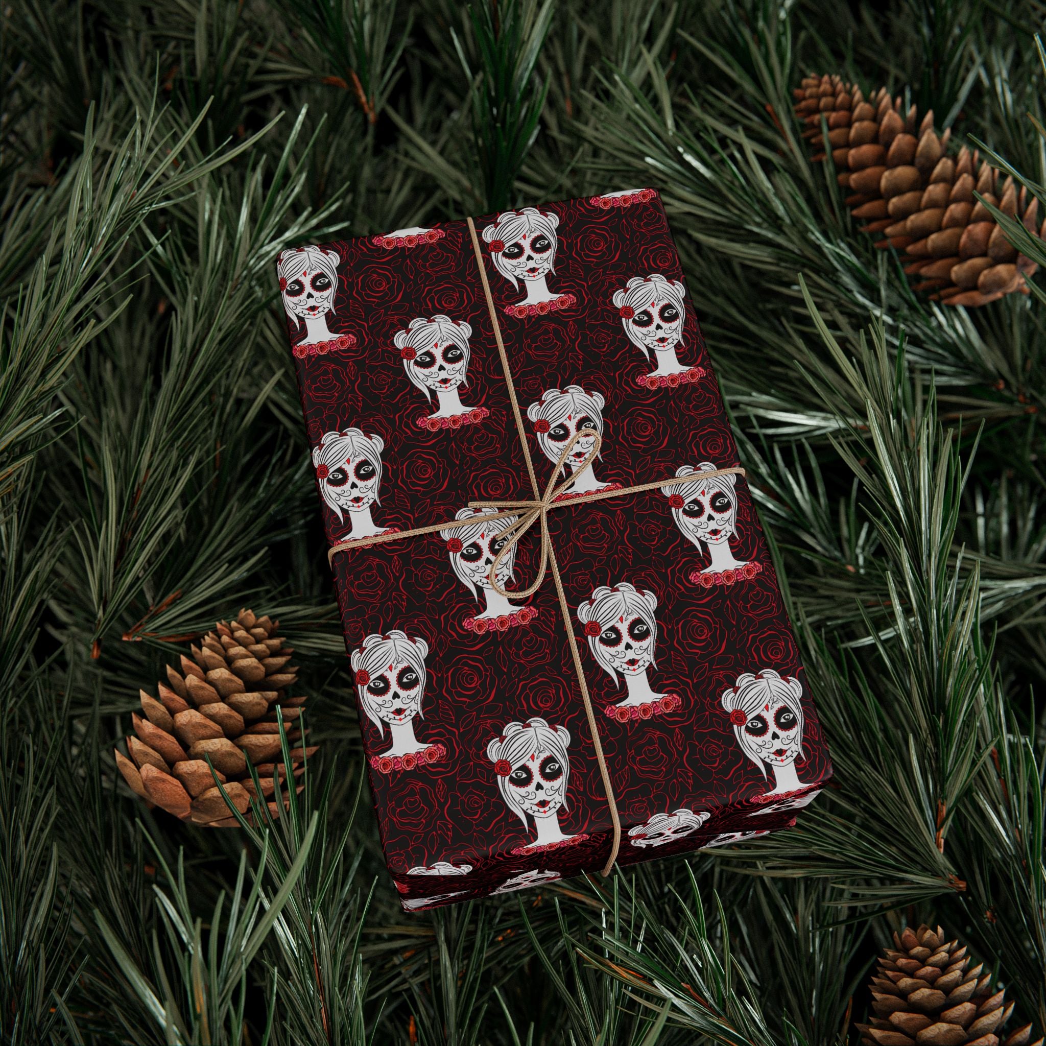 Day of the Dead La Catrina Wrapping Paper | Holiday Gift Wrapping Paper Roll