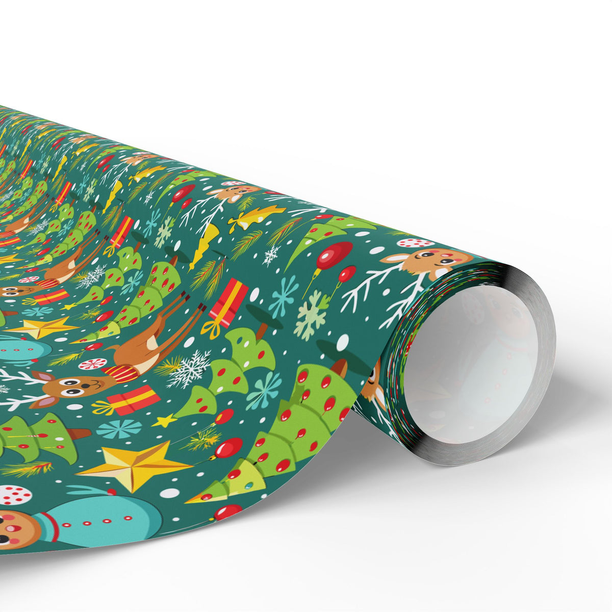 Christmas Cartoon Reindeer Wrapping Paper | Holiday Gift Wrapping Paper Roll
