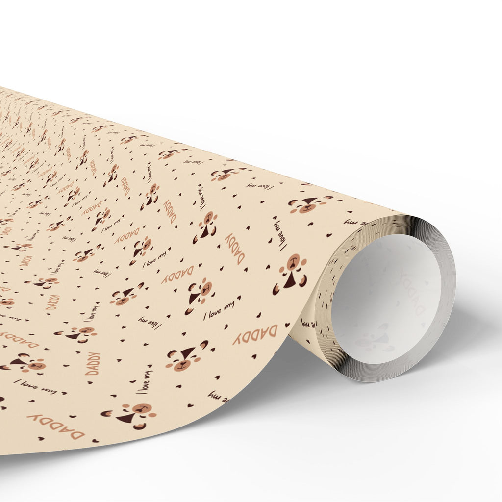 Father's Day Dad & Dog Wrapping Paper - Holiday Gift Wrapping Paper Roll